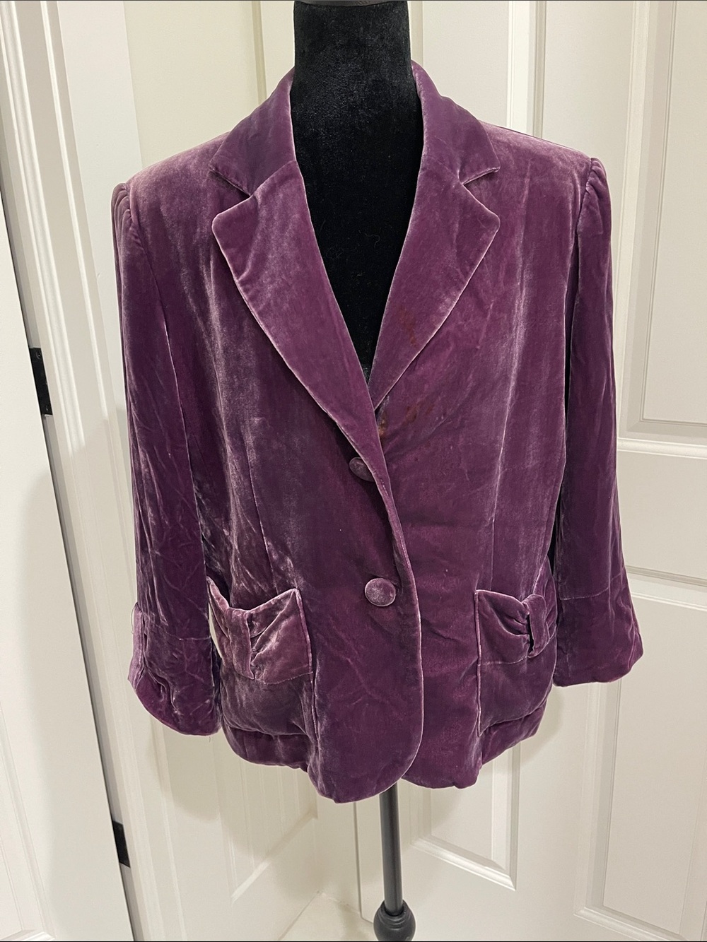 Spencer Jeremy Purple Velvet Jacket Size 14 Vintage 2000’s